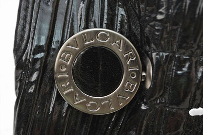 Bvlgari Clutch Twist Patent Leather Enamel Black Silver — view 3