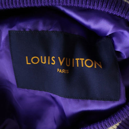 Louis Vuitton Multi Patch Mix Leather Varsity Jacket Purple White — view 7