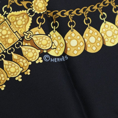 Hermes Carre 90 Kosmima Gold Black Silk Scarf — view 4