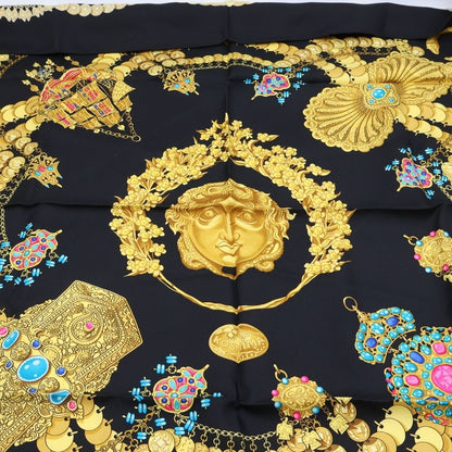 Hermes Carre 90 Kosmima Gold Black Silk Scarf — view 3