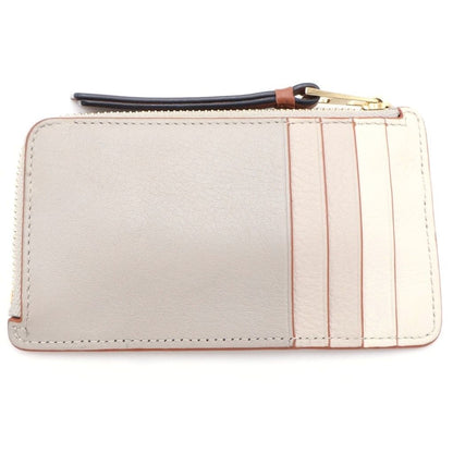 Loewe Puzzle Coin Card Case Ivory Brown Leather Gold — view 2