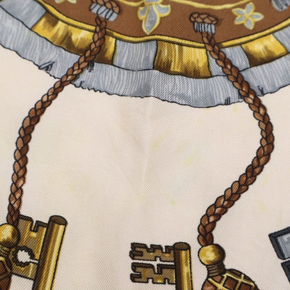 Hermes Carre 90 Key Pattern Scarf Khaki Beige — view 6