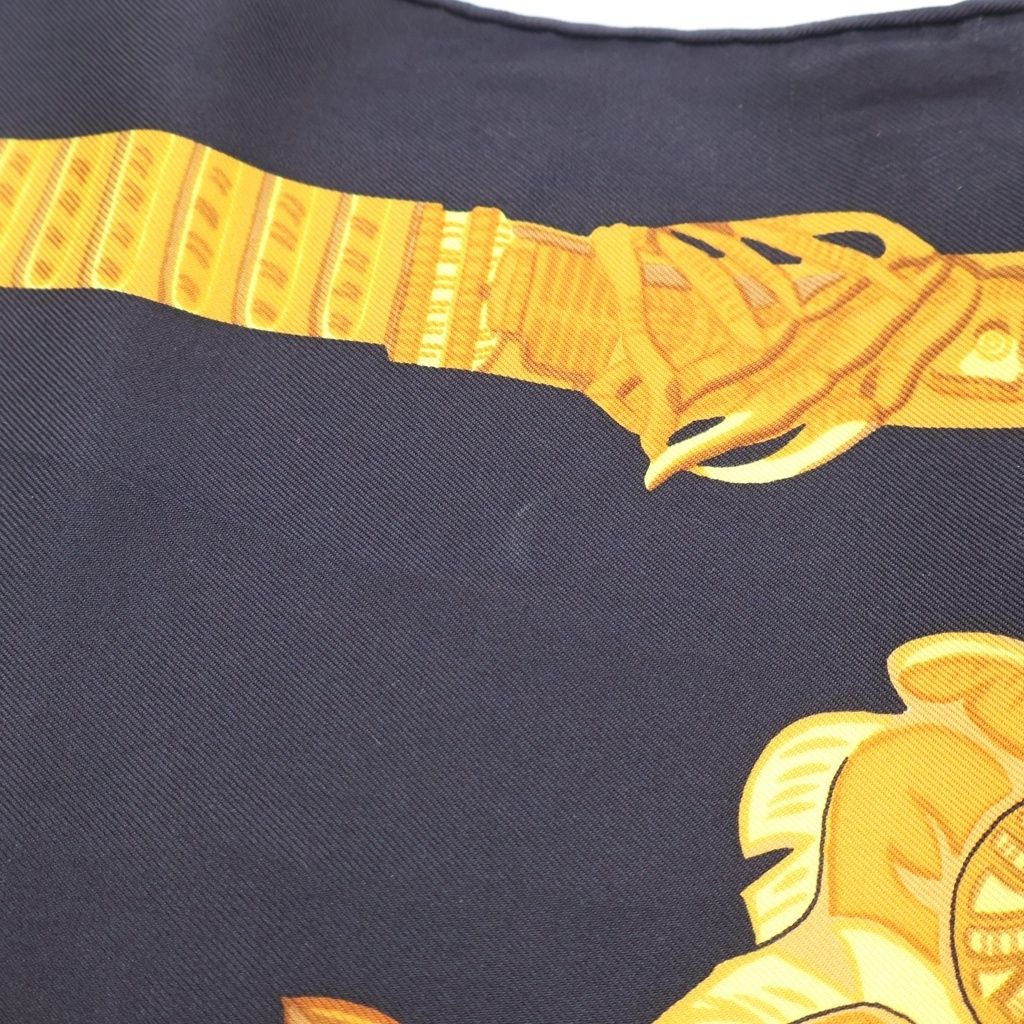 Hermes Silk Scarf All Over Black Yellow — view 5