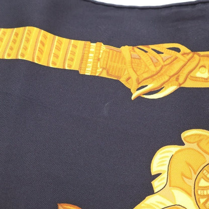 Hermes Silk Scarf All Over Black Yellow — view 5