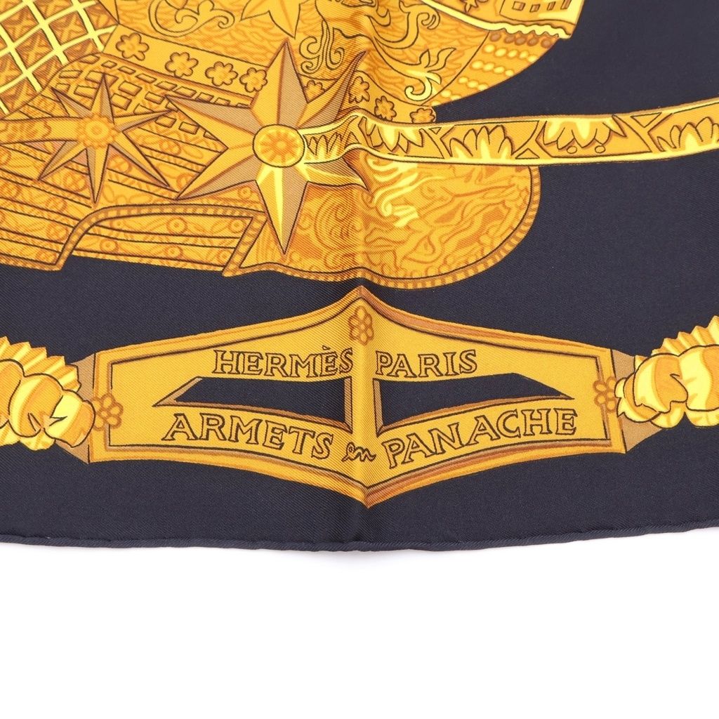 Hermes Silk Scarf All Over Black Yellow — view 4