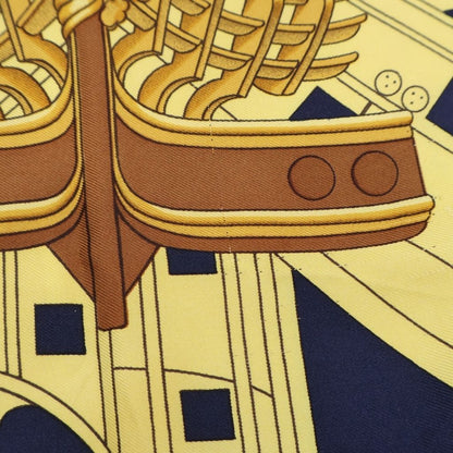 Hermes Carre 90 Proteus Scarf All Over Pattern Yellow Navy — view 5