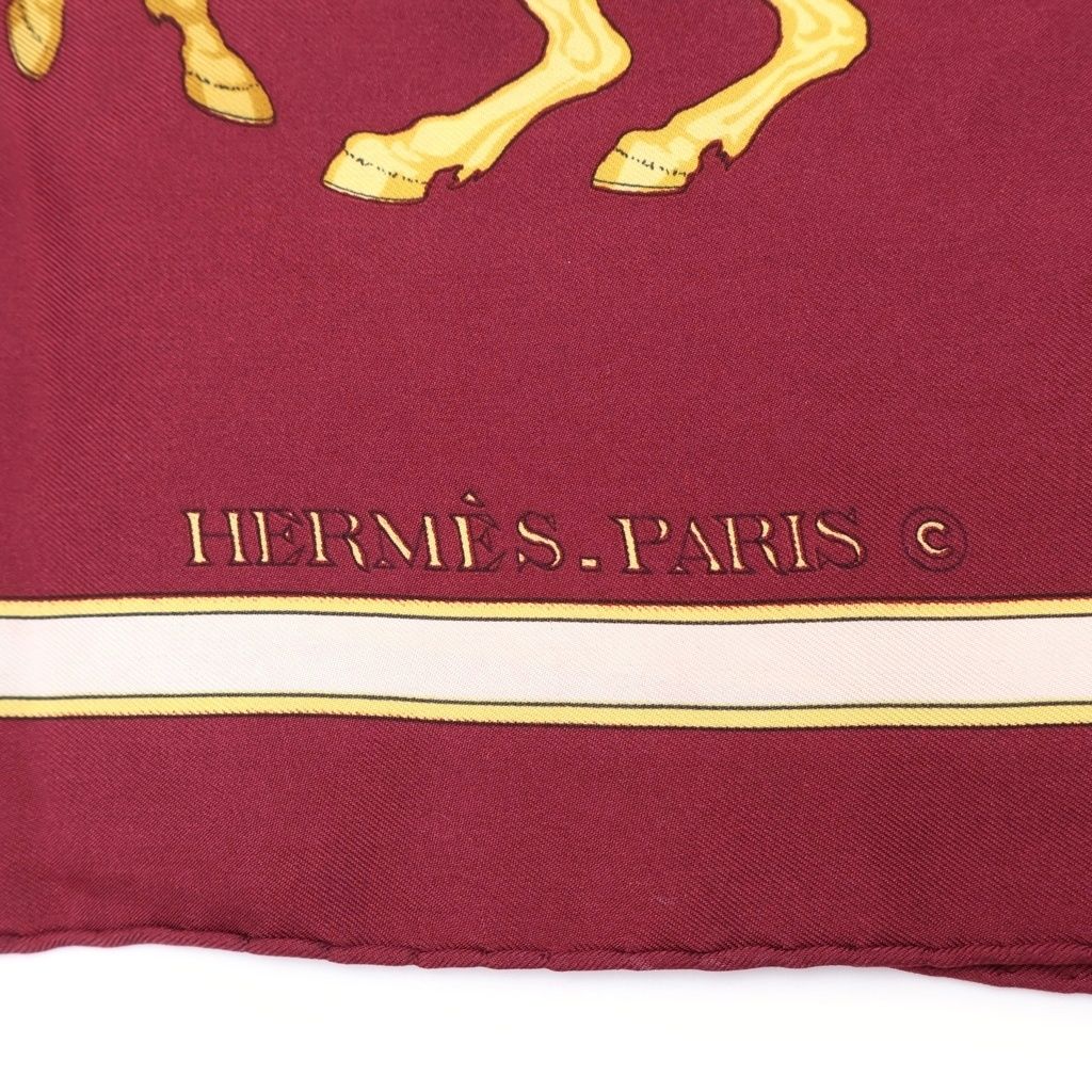 Hermes Carre 90 Horseback Riding Pattern Silk Scarf — view 4