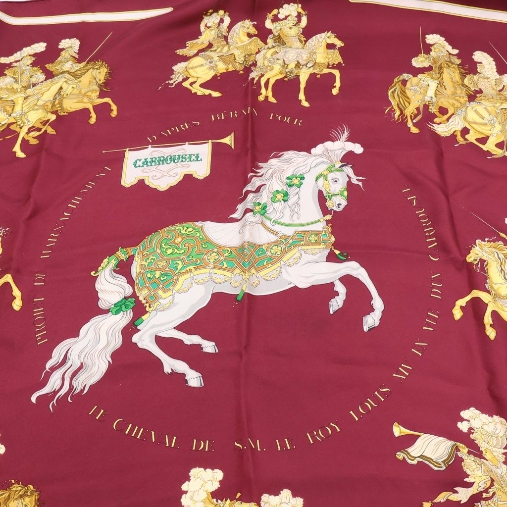 Hermes Carre 90 Horseback Riding Pattern Silk Scarf — view 3