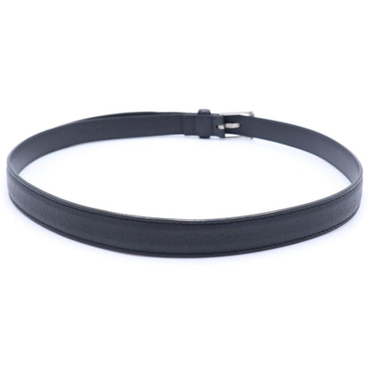 Saint Laurent Paris Square Frame Leather Belt Black Silver — view 2