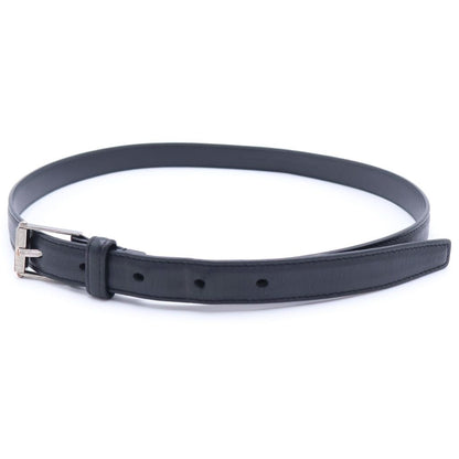 Saint Laurent Paris Square Frame Leather Belt Black Silver