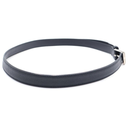 Saint Laurent Paris Square Frame Leather Belt Black Silver — view 3