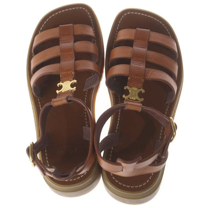 Celine Clair Sandals Brown Tan Calfskin — view 4