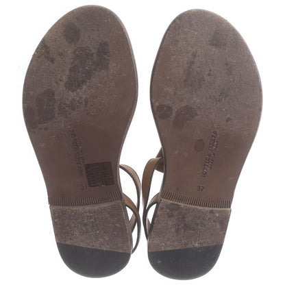 Bottega Veneta Tan Leather Flat Sandals Brown — view 5