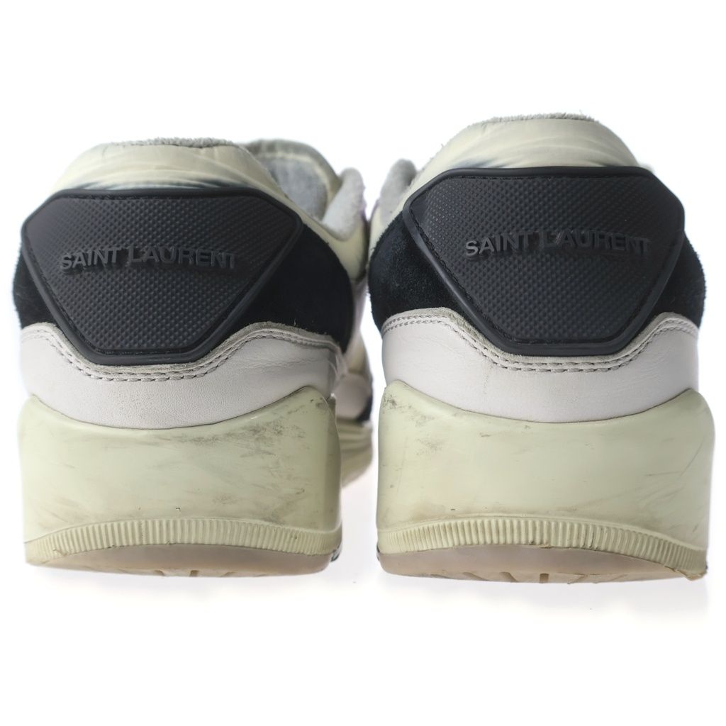 Saint Laurent Paris Bump Leather Low Cut Sneakers White — view 3