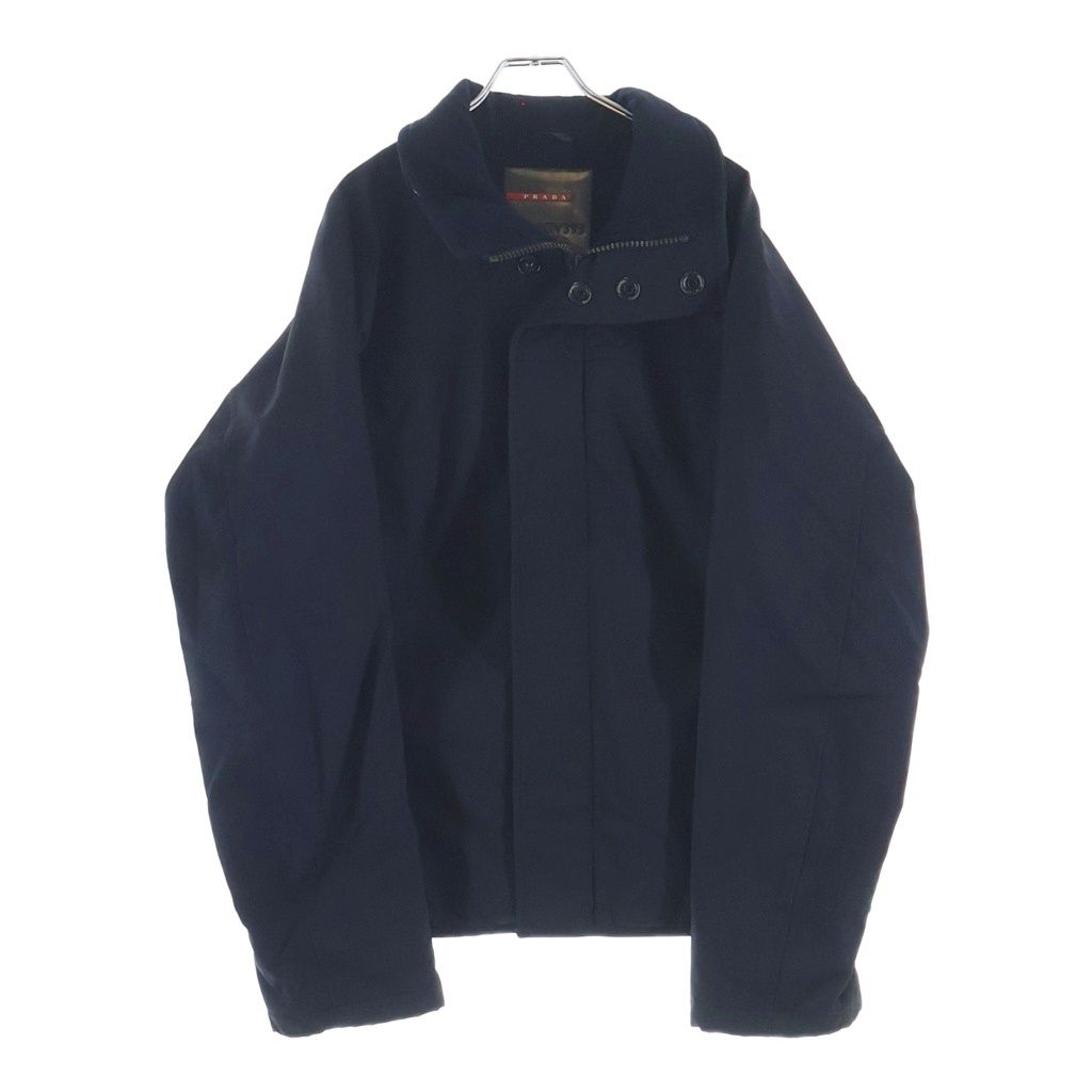 Prada Sport Nylon Fleece Lining Zip Up Stand Jacket Black