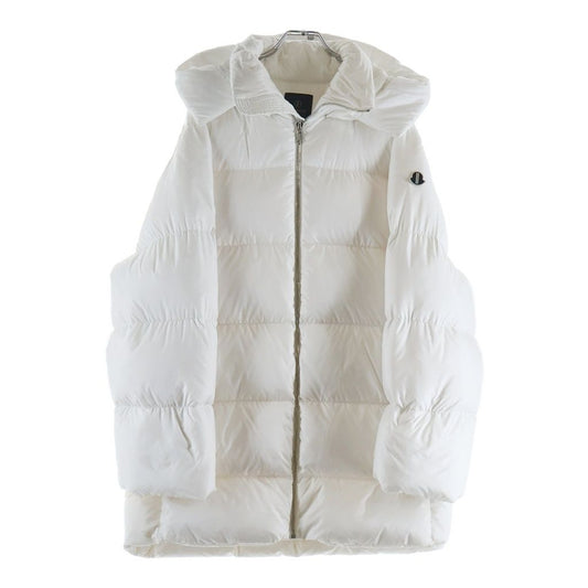 Moncler Rick Owens Cycropic Coat Cyclopic Zip Up Hooded Down Jacket White