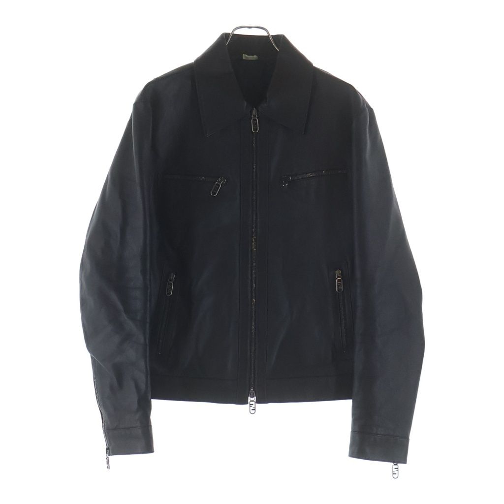 Fendi Biker Jacket Black Nappa Leather 48