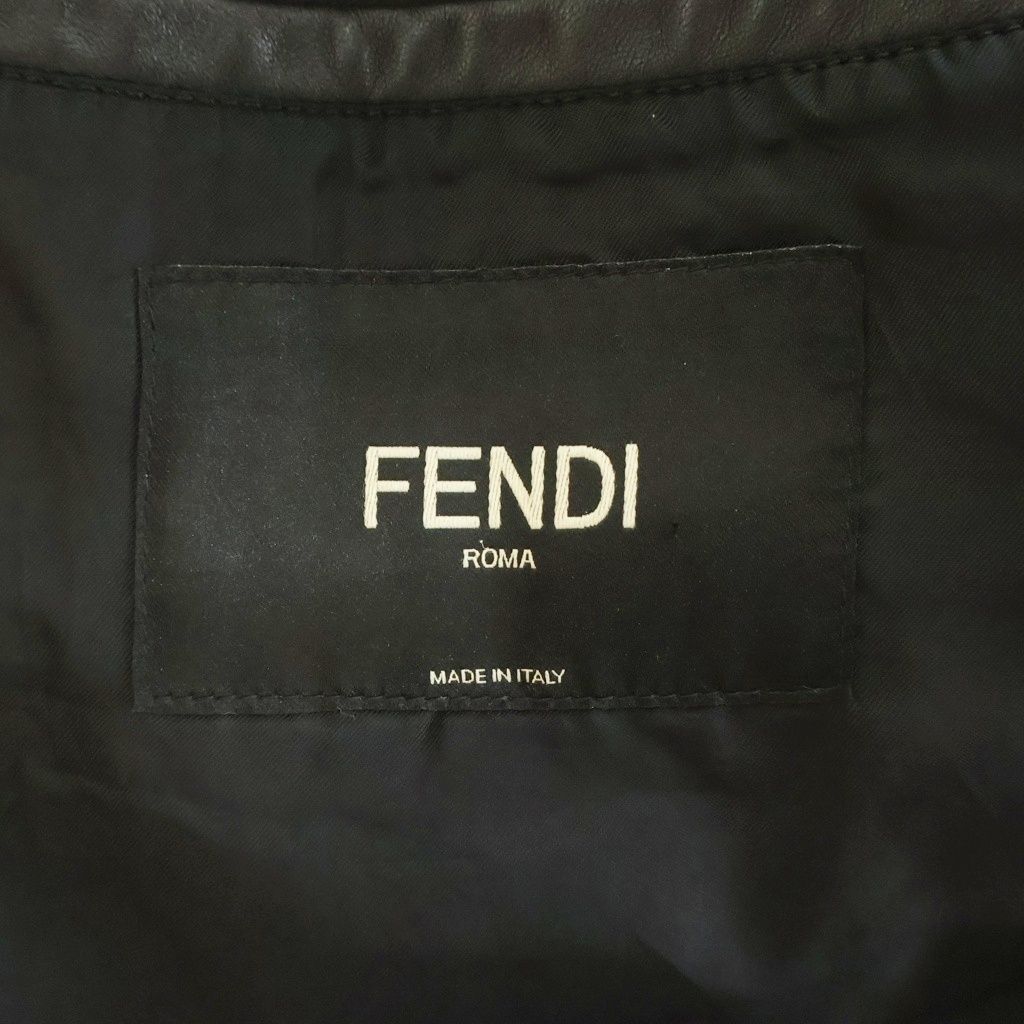 Fendi Biker Jacket Black Nappa Leather 48 — view 7
