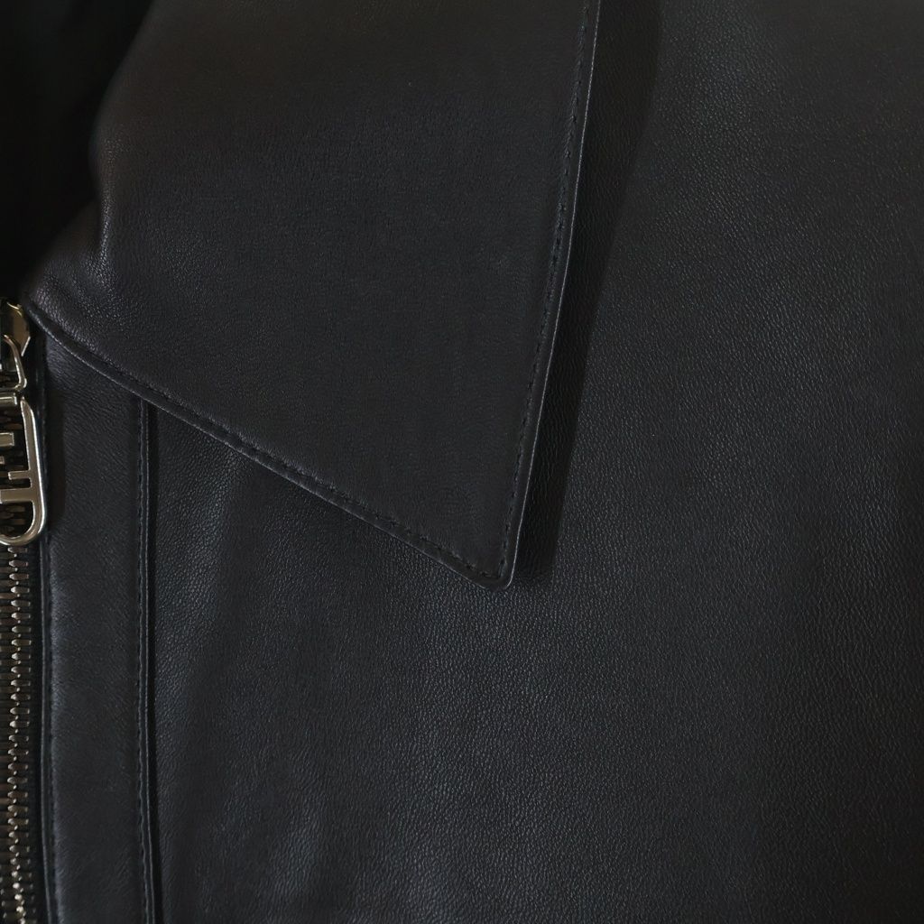 Fendi Biker Jacket Black Nappa Leather 48 — view 5