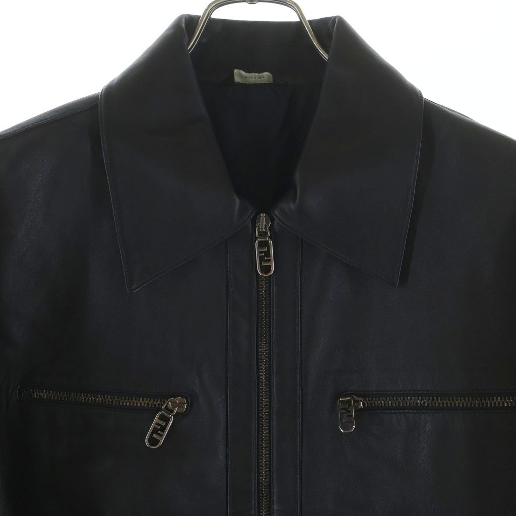 Fendi Biker Jacket Black Nappa Leather 48 — view 3
