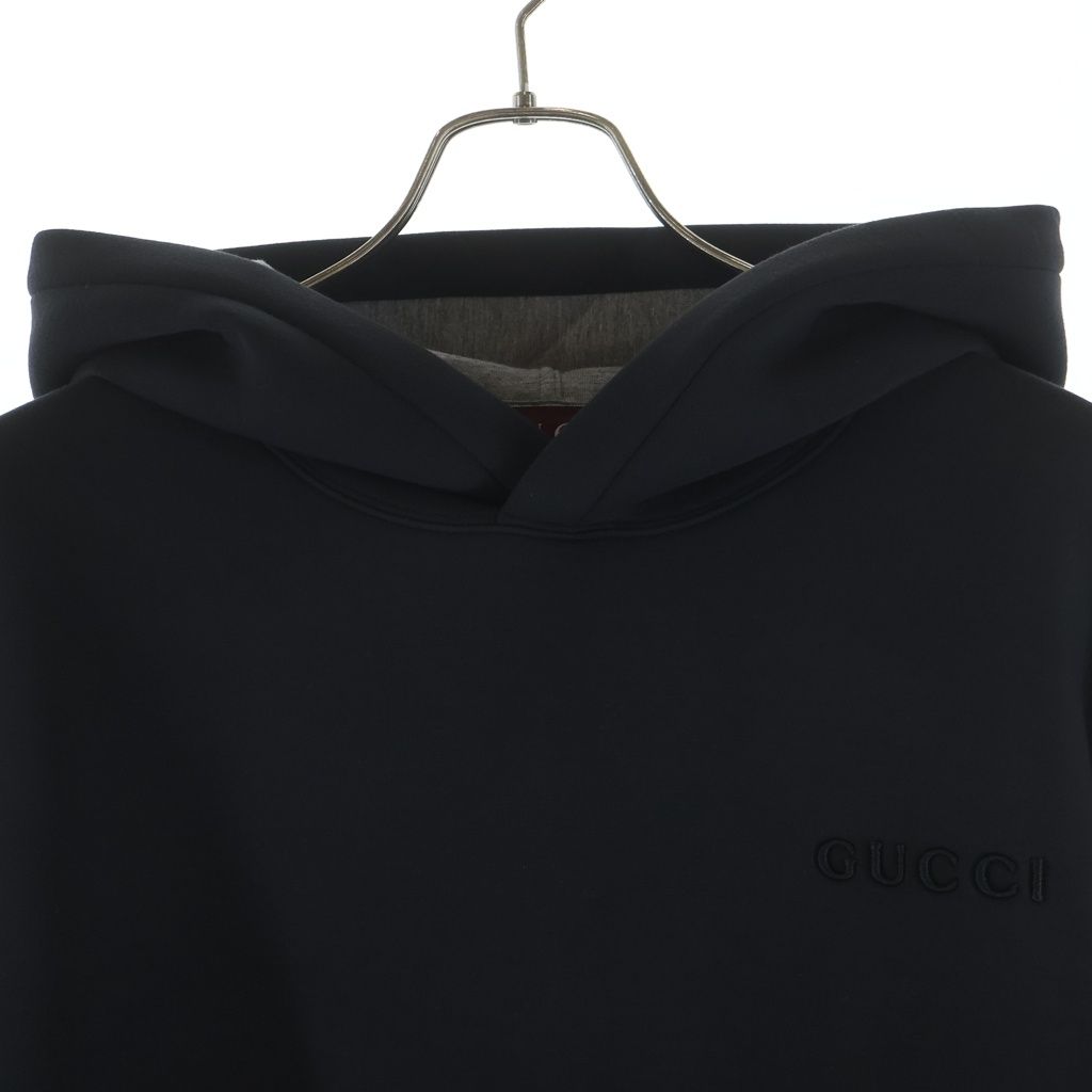 Gucci Logo Embroidery Pullover Sweatshirt Hoodie Black — view 3