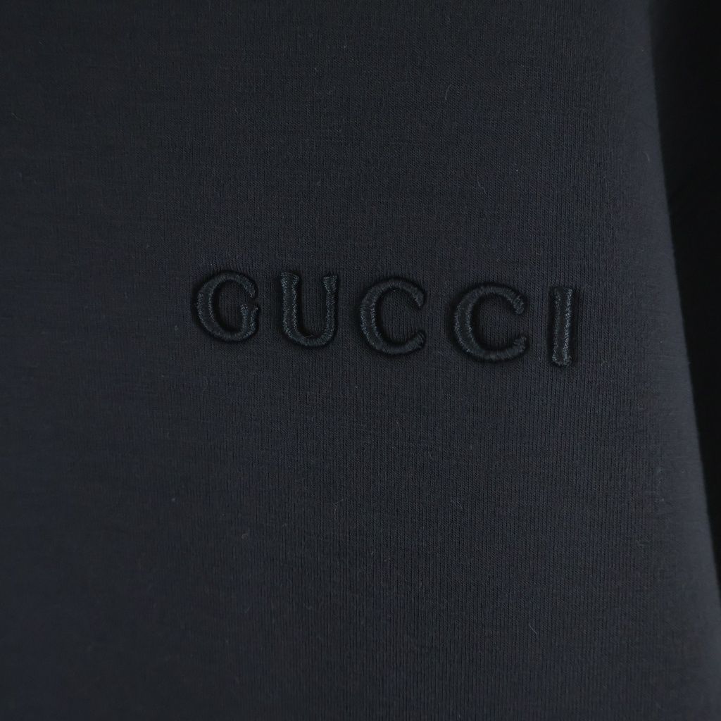 Gucci Logo Embroidery Pullover Sweatshirt Hoodie Black — view 4