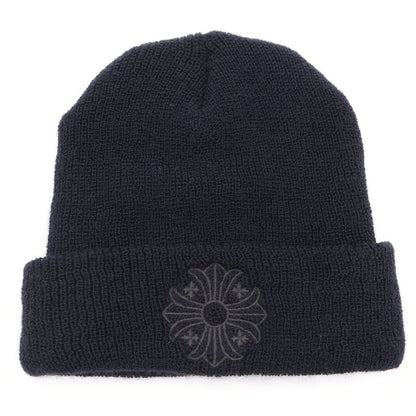 Chrome Hearts Wool Watch Cap CH Plus Embroidery Knit Cap Bi Ni Black
