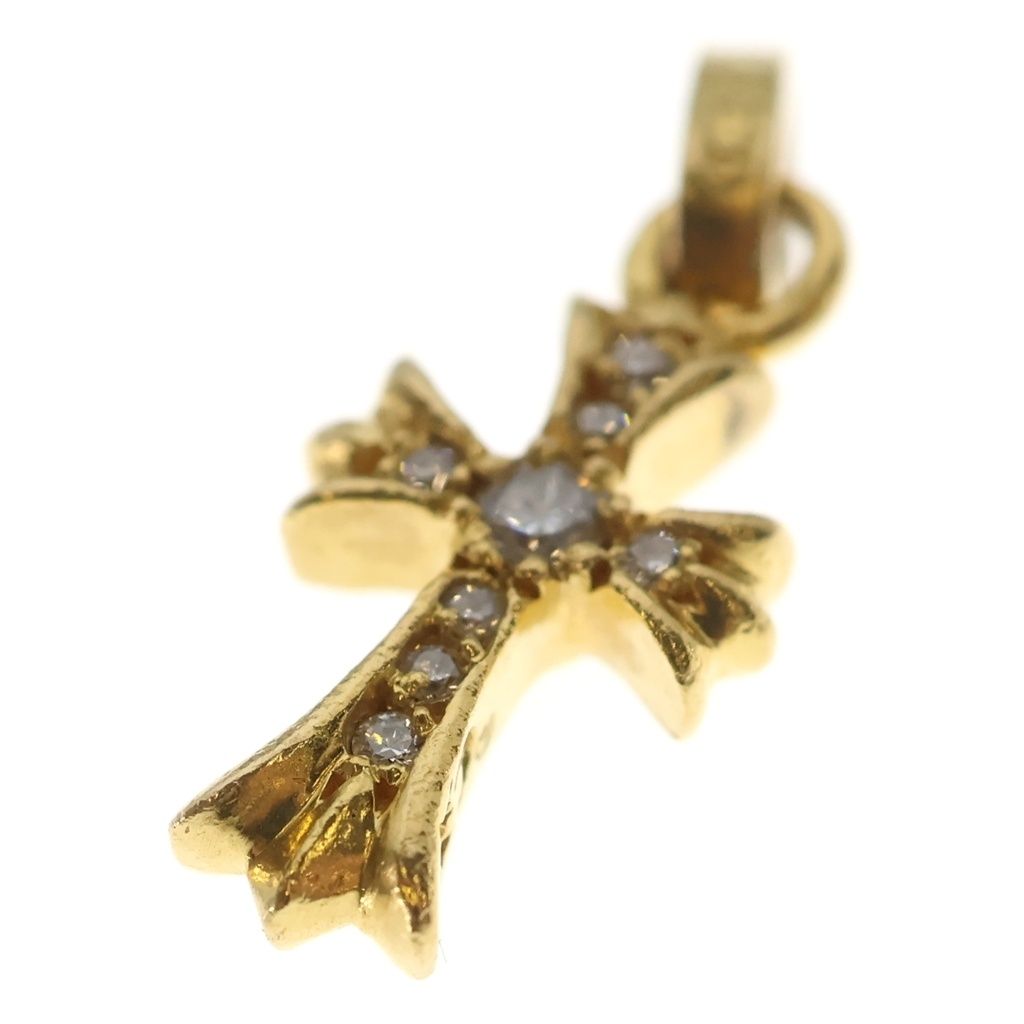 Chrome Hearts 22k Crs Baby Fat P Dia Fat Cross Pave Diamond Pendant Gold — view 5