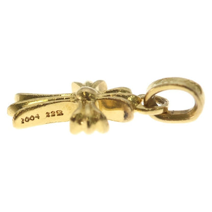 Chrome Hearts 22k Crs Baby Fat P Dia Fat Cross Pave Diamond Pendant Gold — view 3