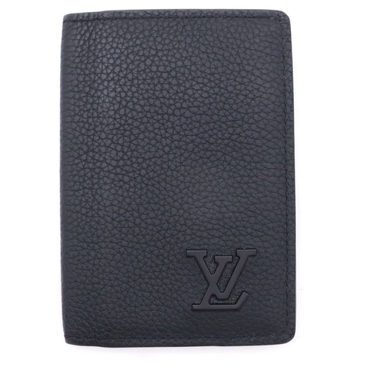 Louis Vuitton Aerogram Organizer Posh Leather Card Case Black