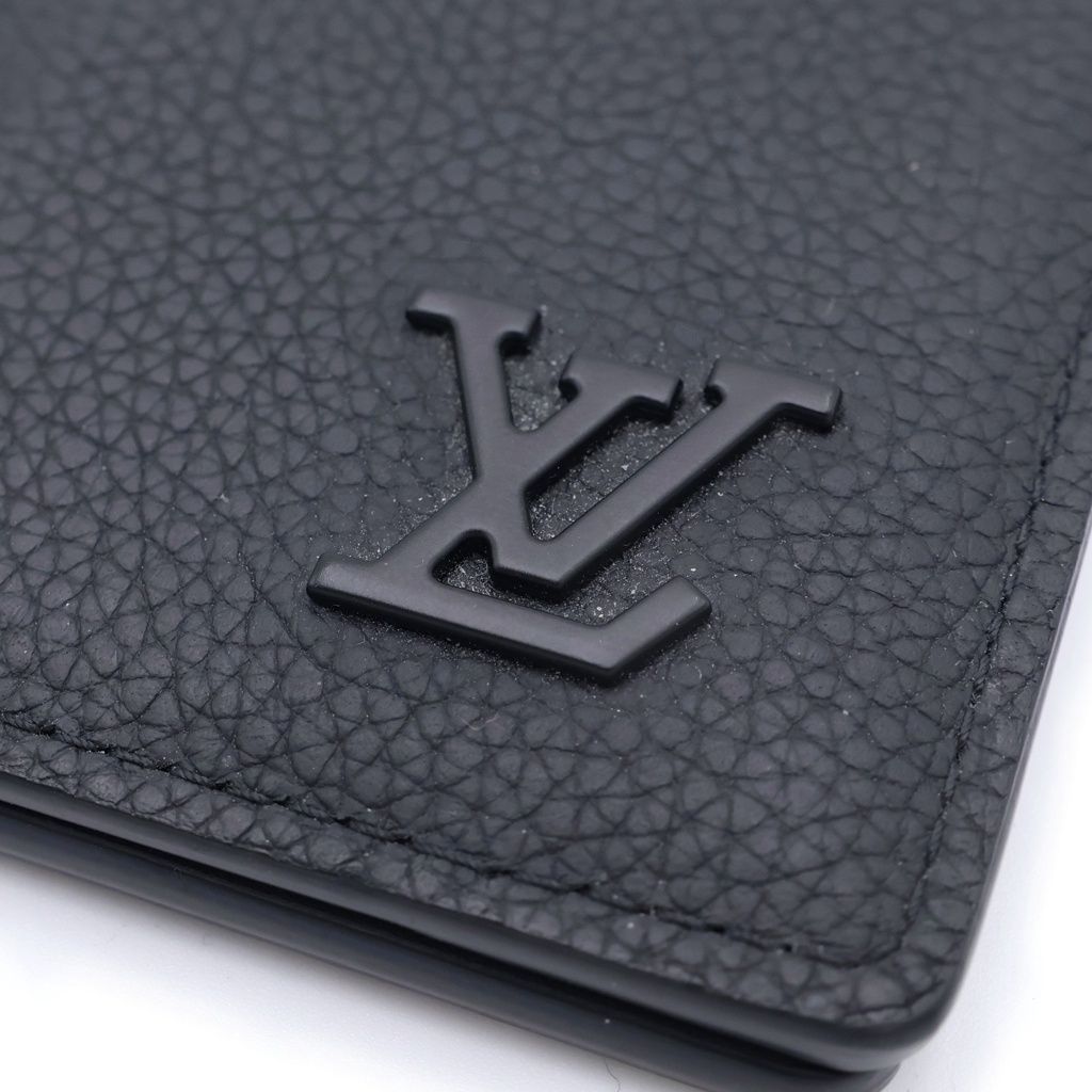Louis Vuitton Aerogram Organizer Posh Leather Card Case Black — view 5