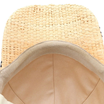 Gucci GG Raffia Baseball Cap Straw Cap Hat Ivory Black — view 5