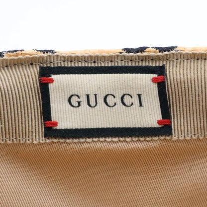 Gucci GG Raffia Baseball Cap Straw Cap Hat Ivory Black — view 6
