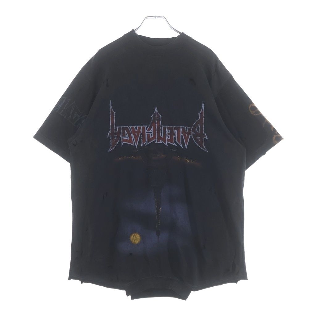 Balenciaga Paris Moon Upside Down Jacket Destroyed Oversize Front Logo Print