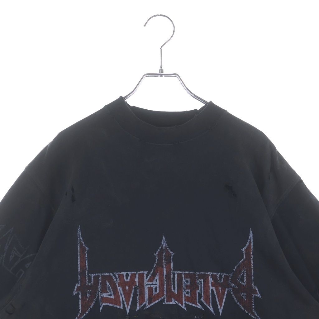 Balenciaga Paris Moon Upside Down Jacket Destroyed Oversize Front Logo Print — view 3