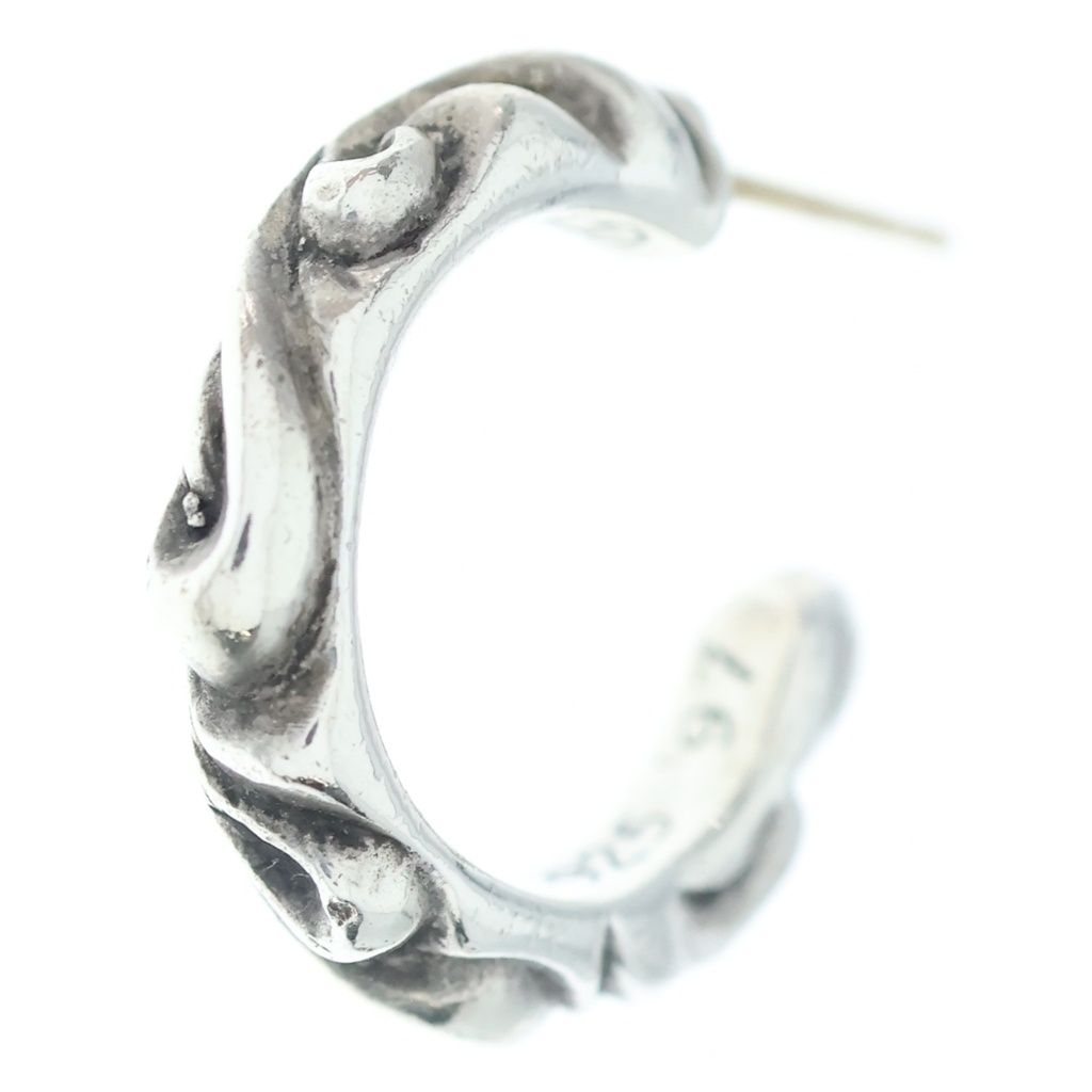 Chrome Hearts Hoop Scrool Scroll Earrings Silver