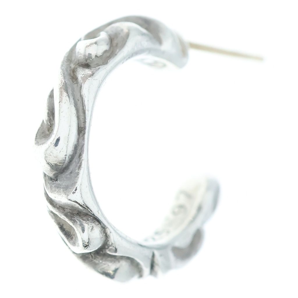 Chrome Hearts Hoop Scrool Scroll Earrings Silver