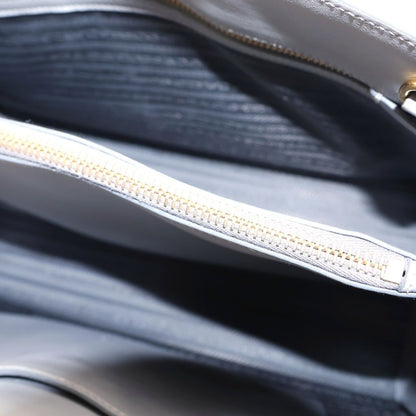 Prada Saffiano Handbag Gray Leather Gold — view 5
