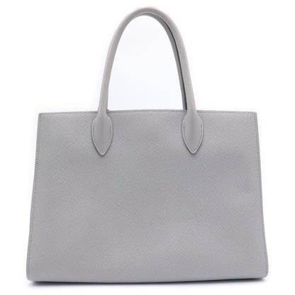 Prada Saffiano Handbag Gray Leather Gold — view 2