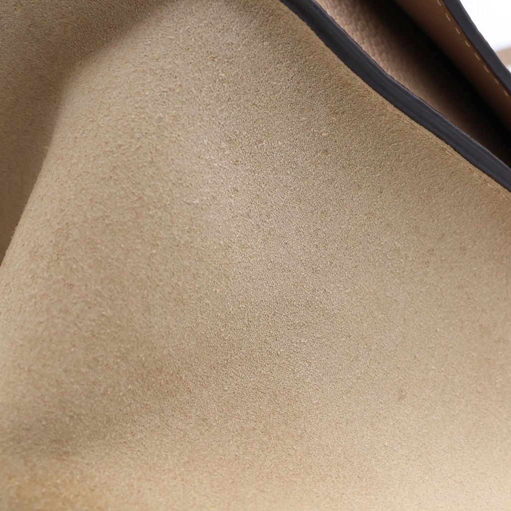 Celine 2-Way Shoulder Bag Beige Leather Suede Silver — view 6