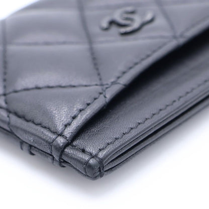 Chanel Quilted Lambskin Card Case Black — view 6