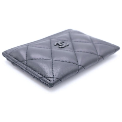 Chanel Quilted Lambskin Card Case Black — view 5