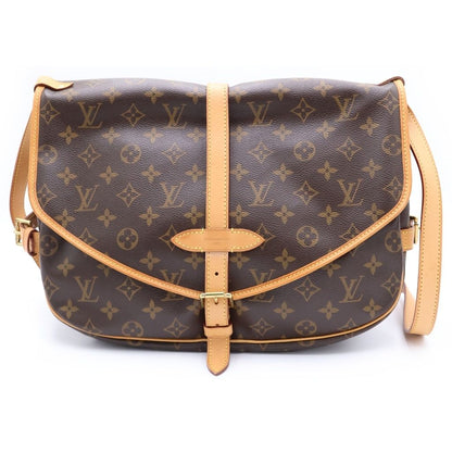Louis Vuitton Monogram Saumur 35 Shoulder Bag Brown Leather