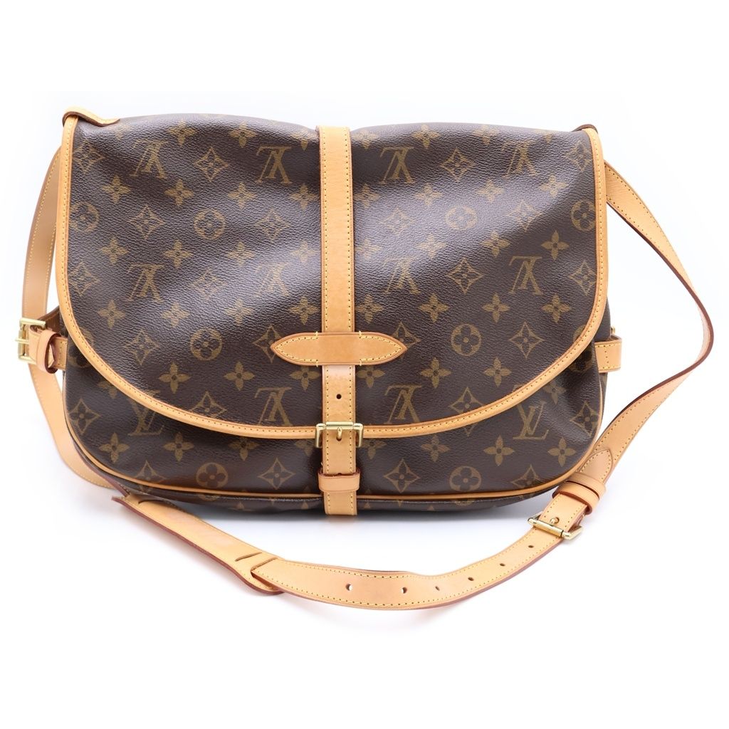 Louis Vuitton Monogram Saumur 35 Shoulder Bag Brown Leather — view 2