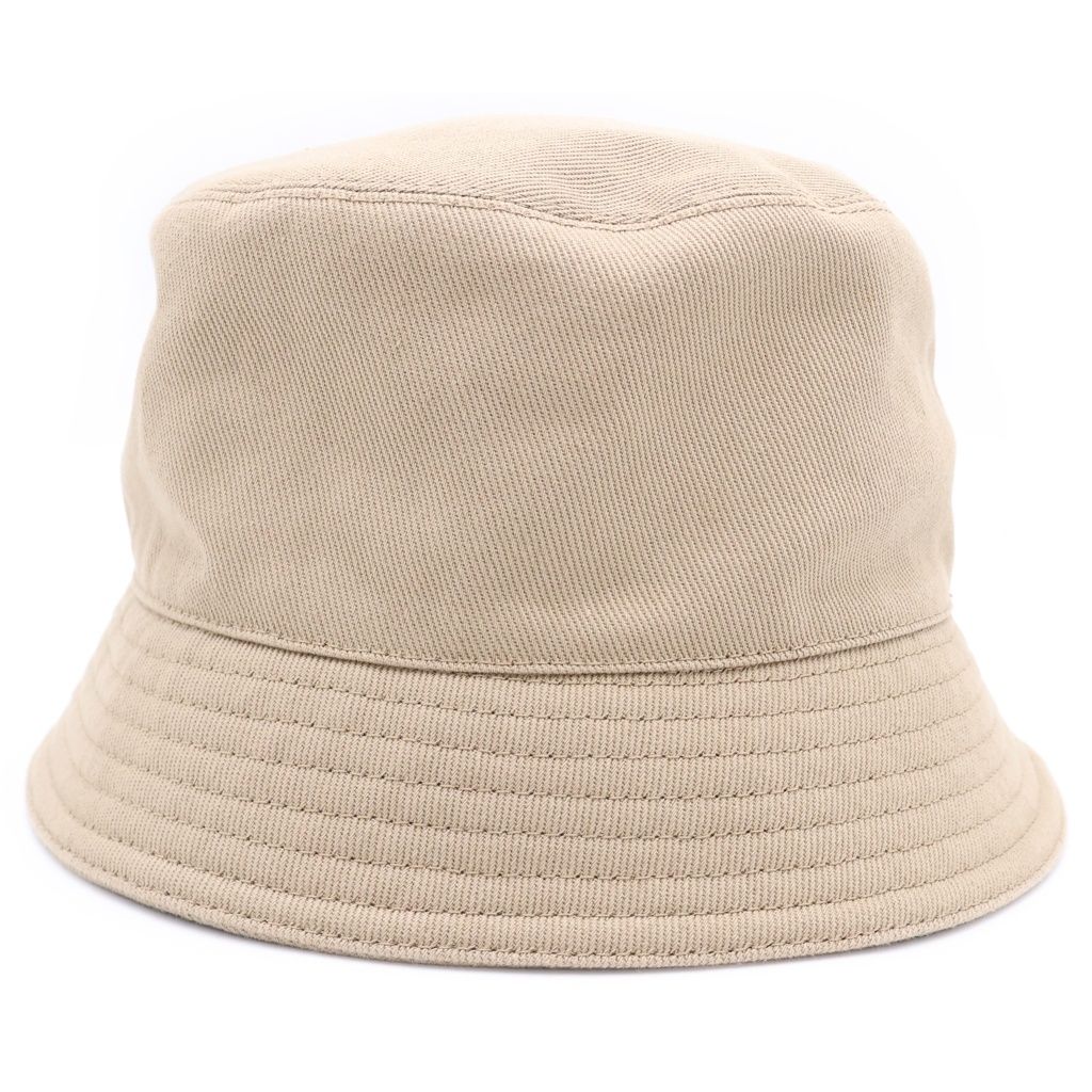 Prada Logo Embroidery Drill Bucket Hat Beige — view 2