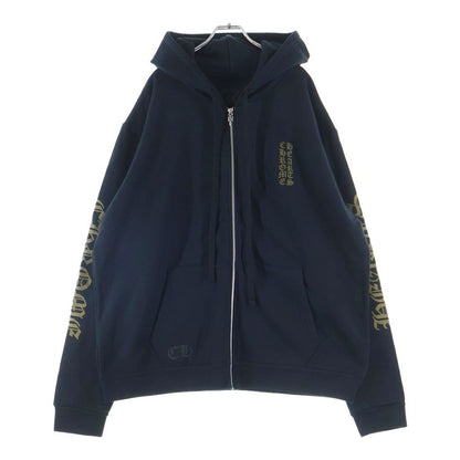 Chrome Hearts Vertical Logo Sweatshirt HD Zip Bar Tical Sleeves English Print