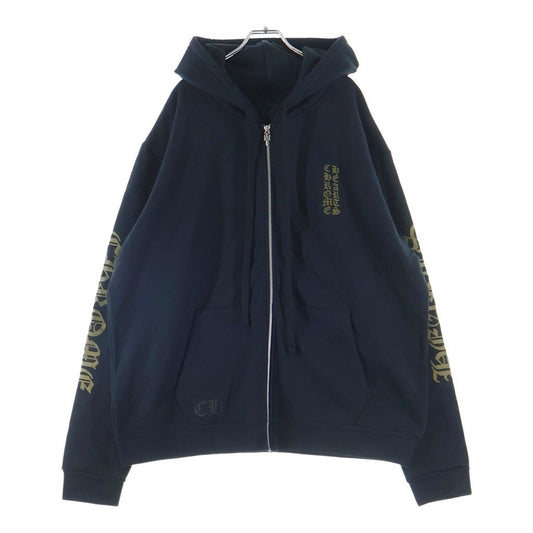 Chrome Hearts Vertical Logo Sweatshirt HD Zip Bar Tical Sleeves English Print