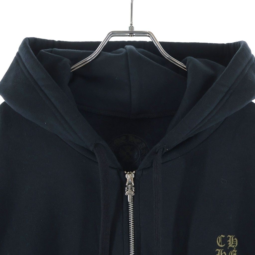 Chrome Hearts Vertical Logo Sweatshirt HD Zip Bar Tical Sleeves English Print — view 3