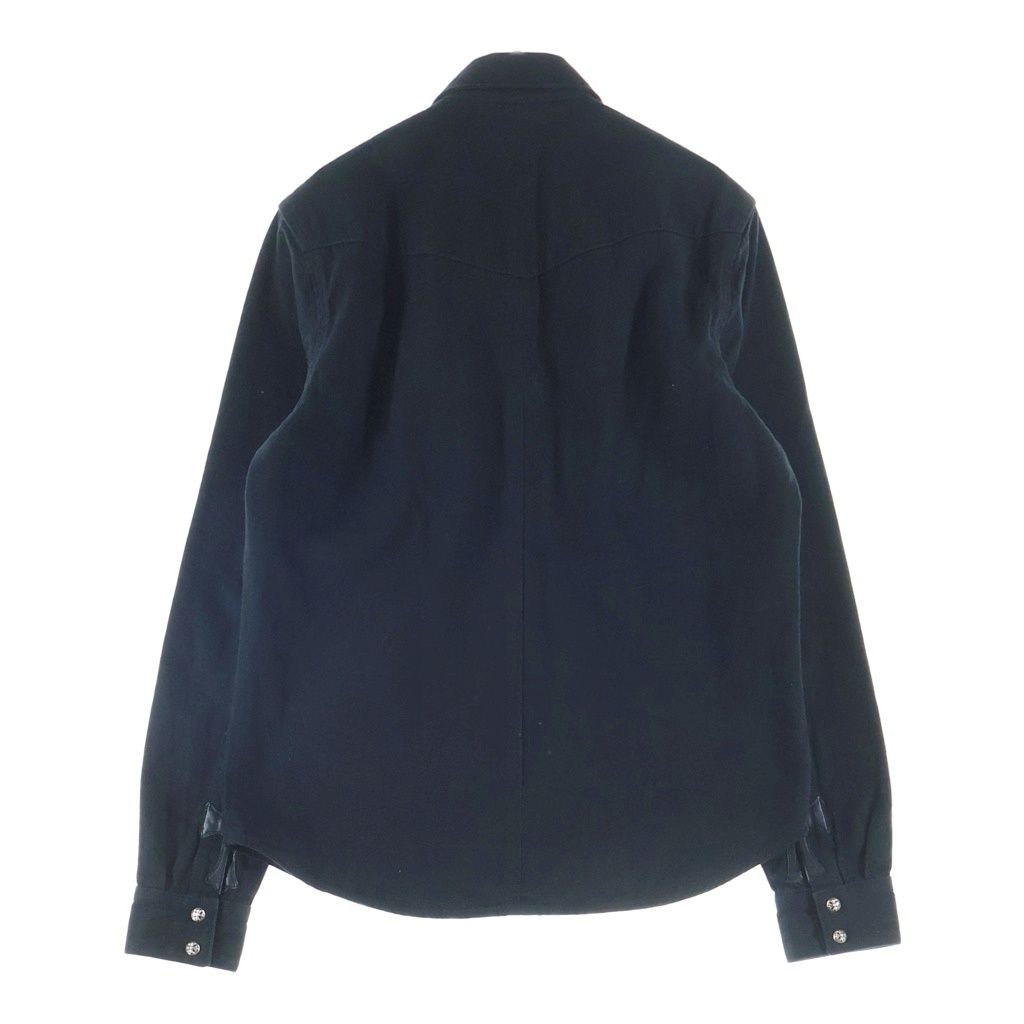 Chrome Hearts Vintage Denim Western Cross Ball Button Sleeve Hem Leather Patch — view 2