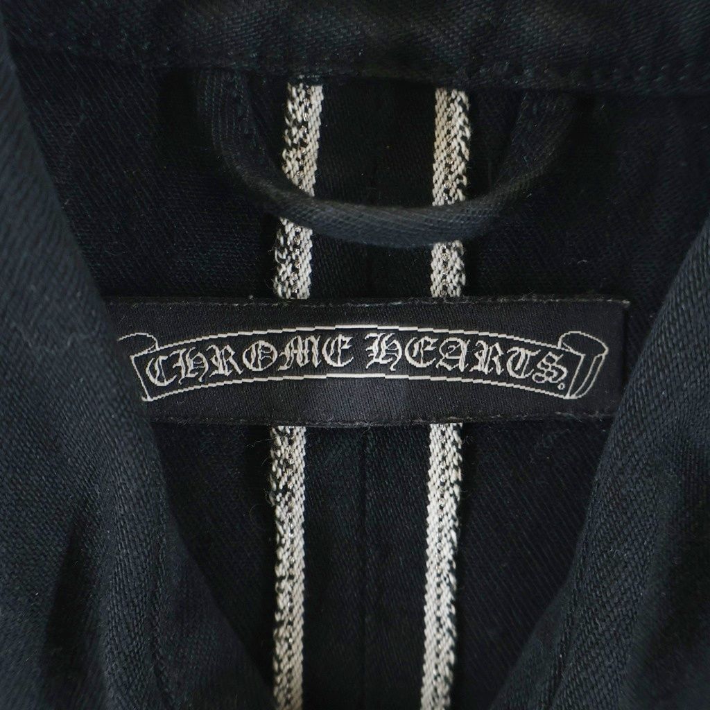 Chrome Hearts Vintage Denim Western Cross Ball Button Sleeve Hem Leather Patch — view 7